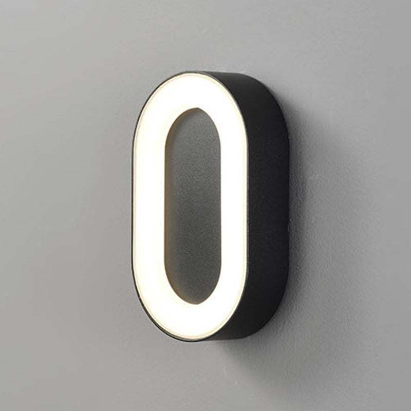 Contemporary Simplicity Oval Aluminum Acrylic LED Outdoor Wall Sconce Lamp For Outdoor Patio