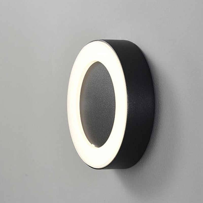 Contemporary Simplicity Oval Aluminum Acrylic LED Outdoor Wall Sconce Lamp For Outdoor Patio