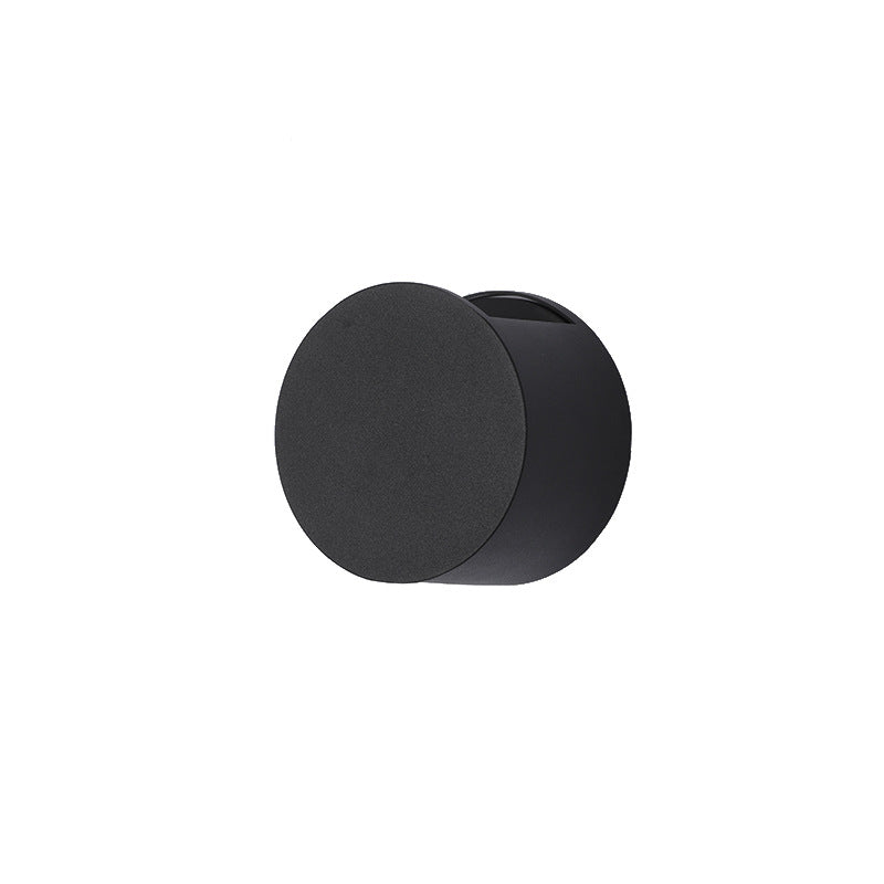 Modern Minimalist Round Aluminum Up And Down Illuminated LED Waterproof Wall Sconce Lamp For Outdoor Patio