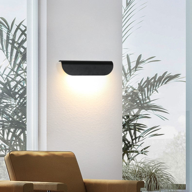 Modern Minimalist Curved Aluminum LED Waterproof Wall Sconce Lamp For Outdoor Patio