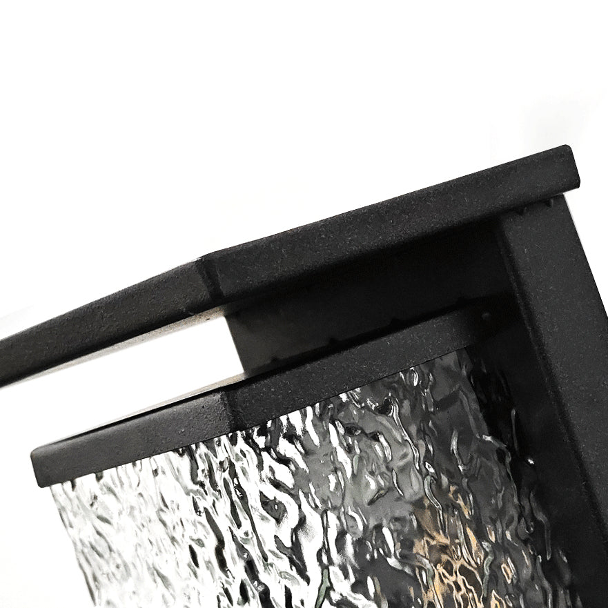 Contemporary Industrial Stainless Steel Crack Shade Cuboid LED Solar Outdoor Wall Sconce Lamp For Garden