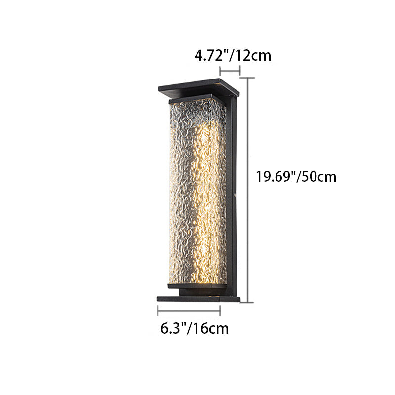 Contemporary Industrial Stainless Steel Crack Shade Cuboid LED Solar Outdoor Wall Sconce Lamp For Garden