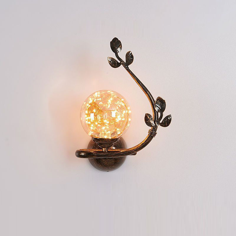 Contemporary Luxury Iron Frame Glass Cup Shade 1-Light Wall Sconce Lamp For Living Room