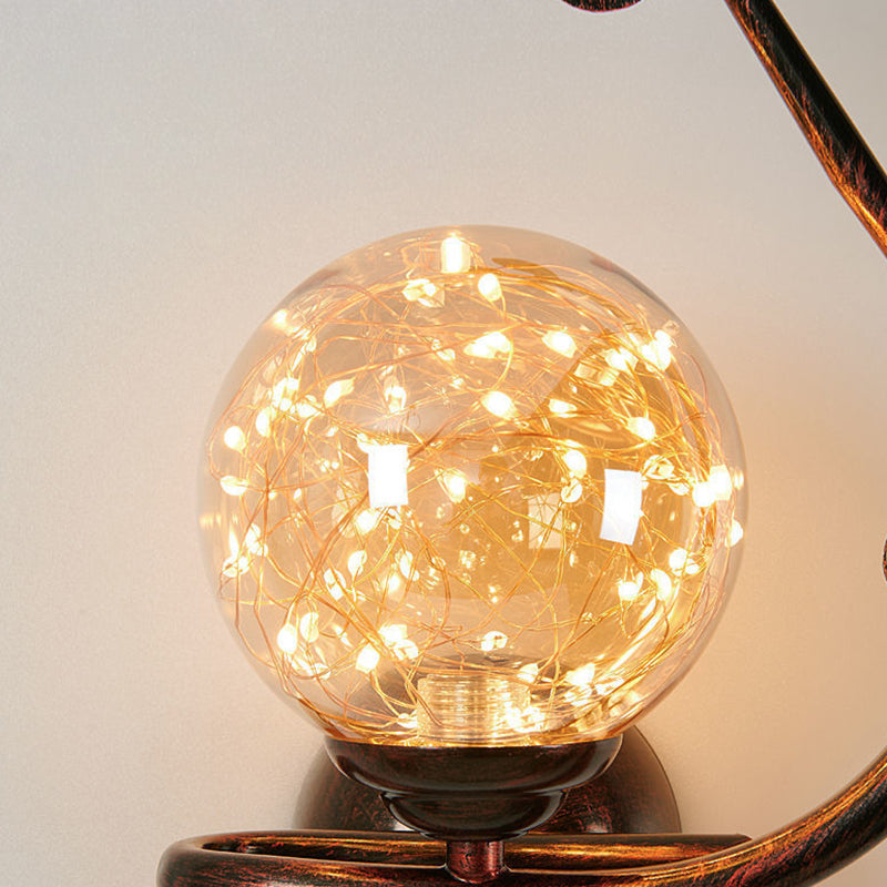 Contemporary Luxury Iron Frame Glass Cup Shade 1-Light Wall Sconce Lamp For Living Room