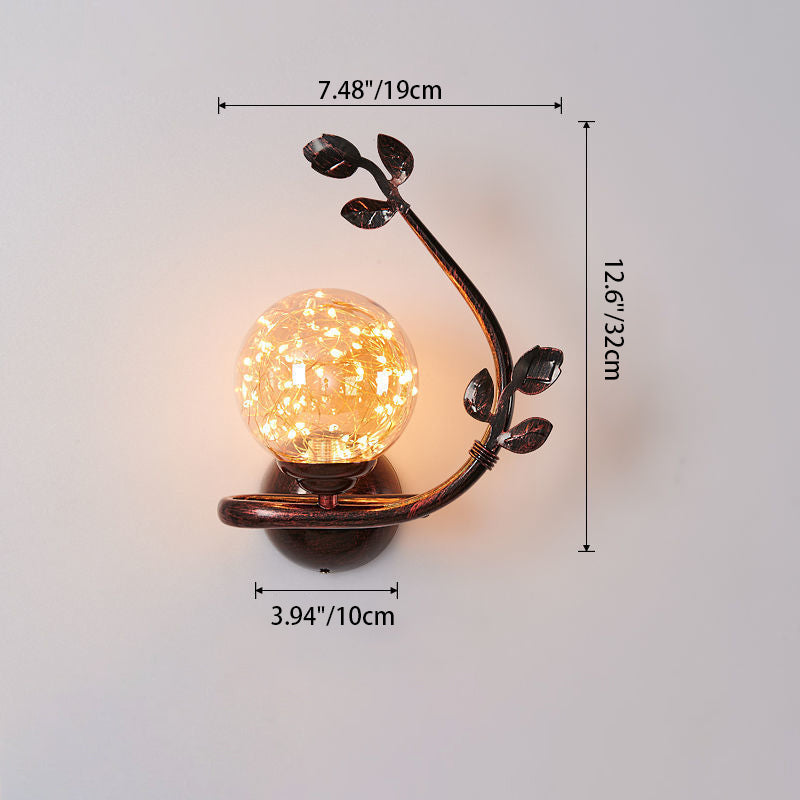 Contemporary Luxury Iron Frame Glass Cup Shade 1-Light Wall Sconce Lamp For Living Room