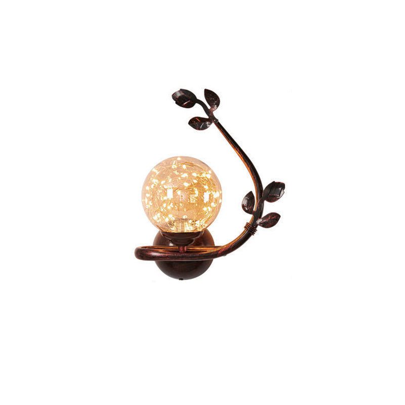 Contemporary Luxury Iron Frame Glass Cup Shade 1-Light Wall Sconce Lamp For Living Room