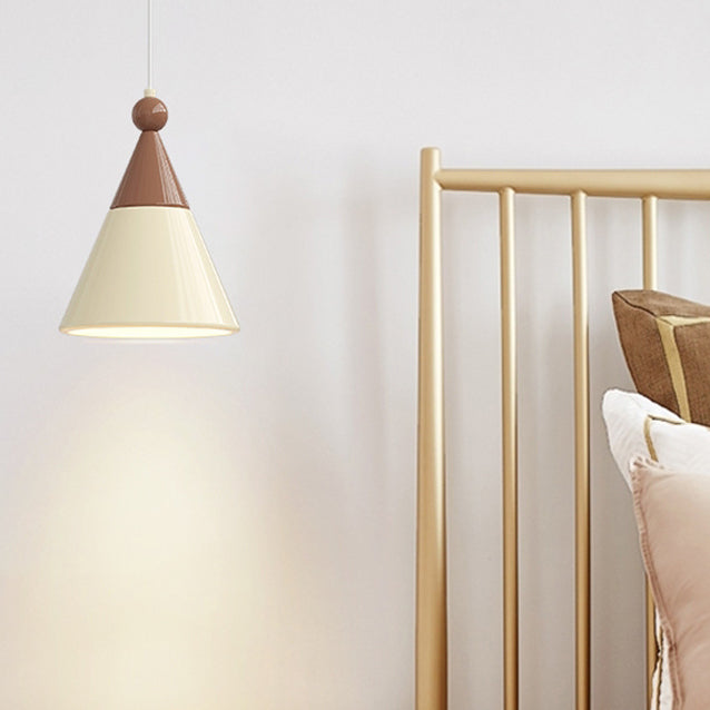 Contemporary Nordic Hardware Resin Conical 1-Light Wall Sconce Lamp For Bedroom