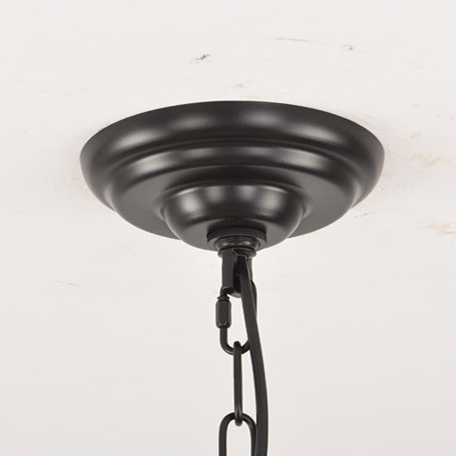 Traditional Farmhouse Iron Circle Ring Glass 20/36-Light Chandelier For Dining Room