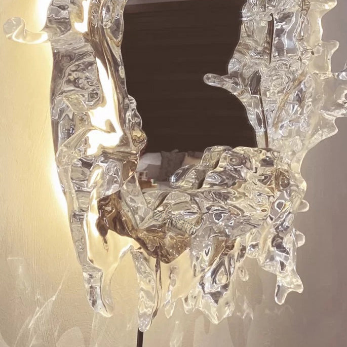 Contemporary Creative Water Splash Stainless Steel Acrylic LED Wall Sconce Lamp For Bathroom