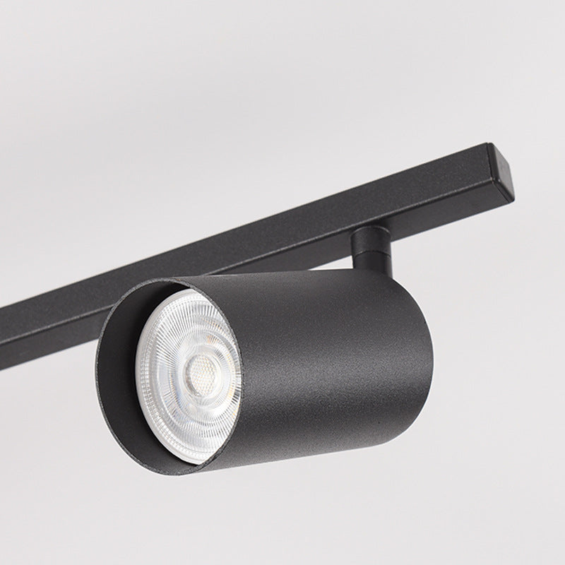 Contemporary Simplicity Iron Aluminum 3/4/5-Light Track Adjustable Spotlight Semi-Flush Mount Ceiling Light For Living Room