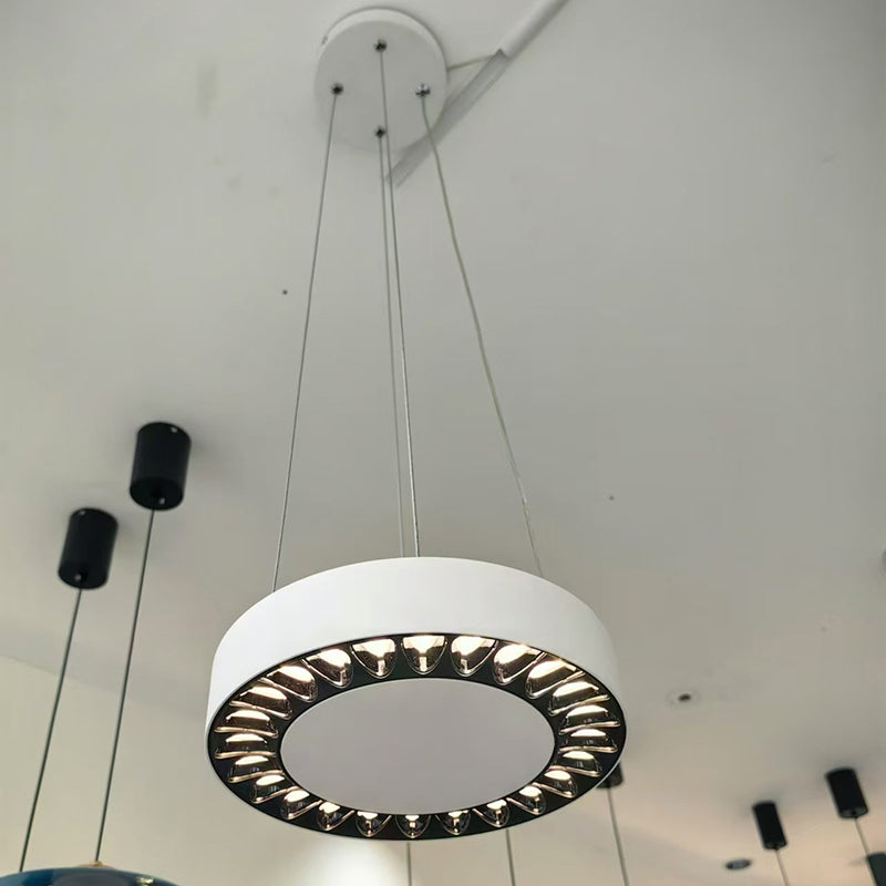 Contemporary Nordic Aluminum Acrylic Round LED Pendant Light For Living Room