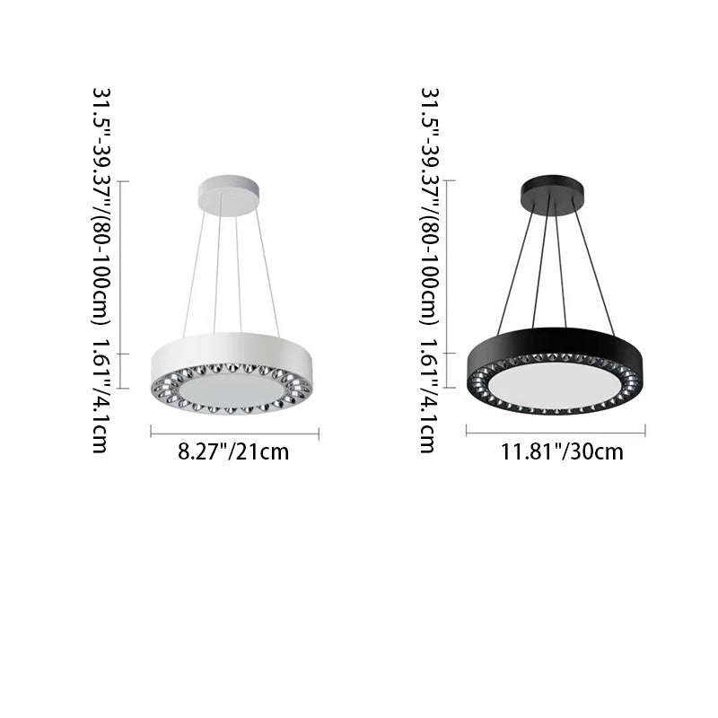 Contemporary Nordic Aluminum Acrylic Round LED Pendant Light For Living Room