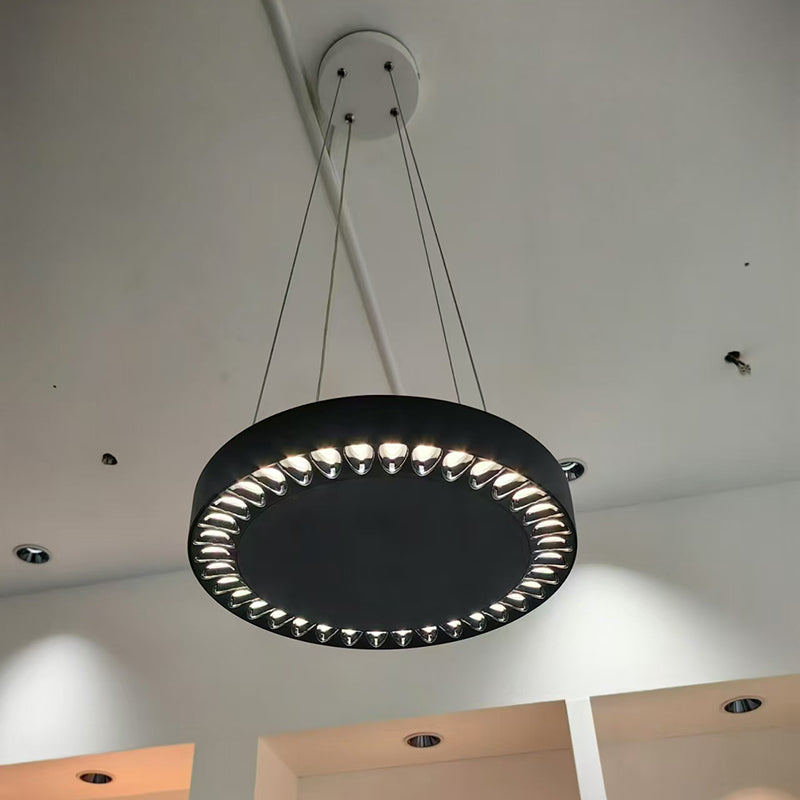 Contemporary Nordic Aluminum Acrylic Round LED Pendant Light For Living Room