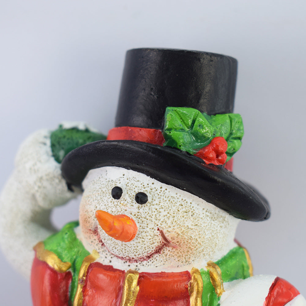 Contemporary Creative Christmas Resin Snowman LED Solar Decoration Ground Insert Landscape Light For Garden