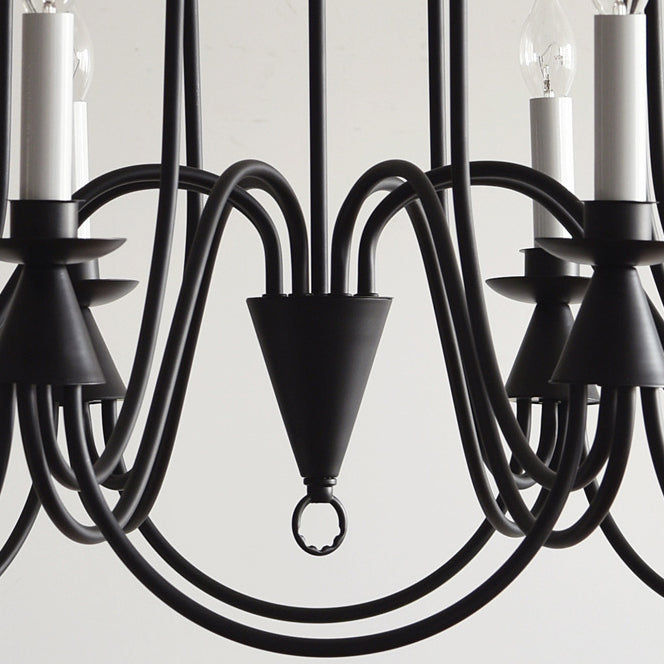 Traditional Rustic Candelabra Iron Frame Glass 3/6/8-Light Chandelier For Living Room