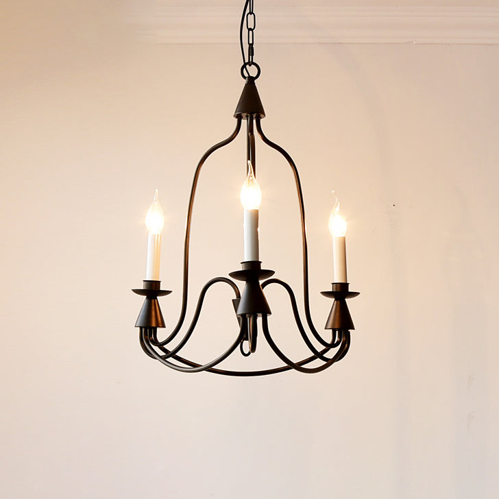 Traditional Rustic Candelabra Iron Frame Glass 3/6/8-Light Chandelier For Living Room