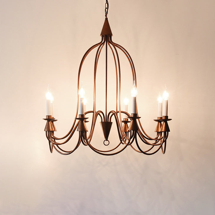 Traditional Rustic Candelabra Iron Frame Glass 3/6/8-Light Chandelier For Living Room
