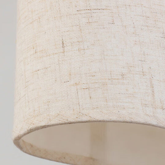 Traditional Chinese Stainless Steel Fabric Round Shade 1-Light Pendant Light For Bedroom
