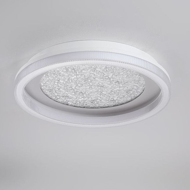 Modern Minimalist Round Iron Acrylic Starry Sky LED Flush Mount Ceiling Light For Bedroom