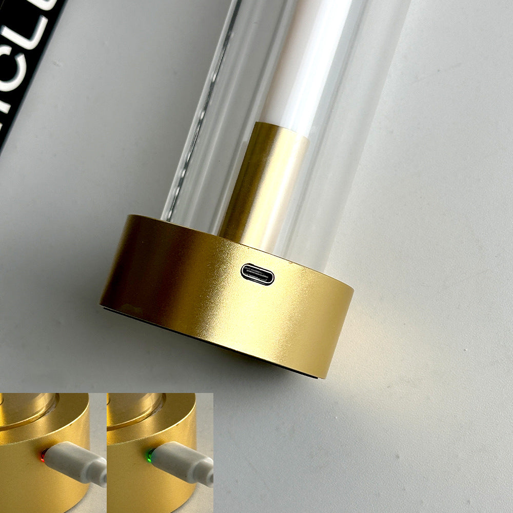 Modern Simplicity USB Rechargeable Column Hardware LED Table Lamp Night Light For Bedroom