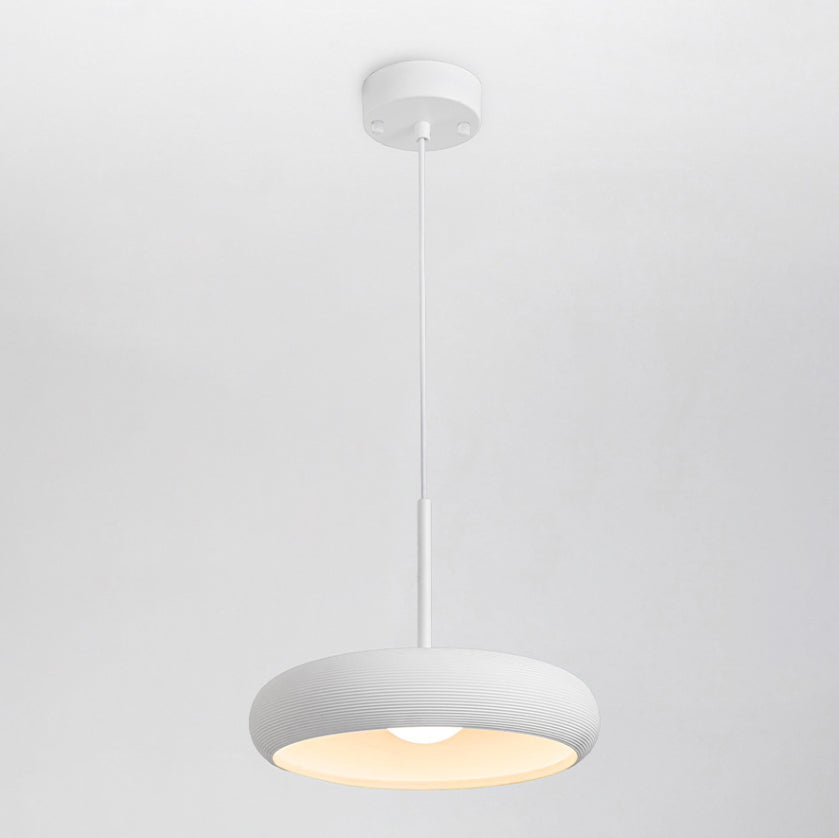 Contemporary Scandinavian Gypsum Geometric Ring LED Pendant Light For Living Room