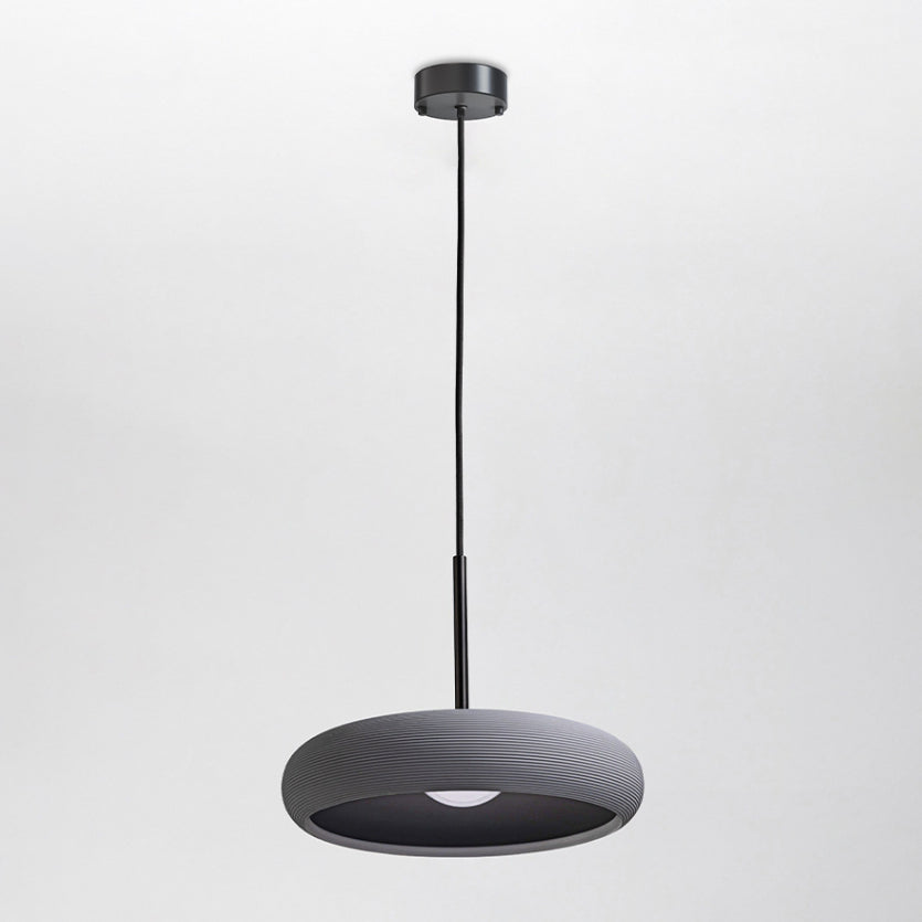 Contemporary Scandinavian Gypsum Geometric Ring LED Pendant Light For Living Room