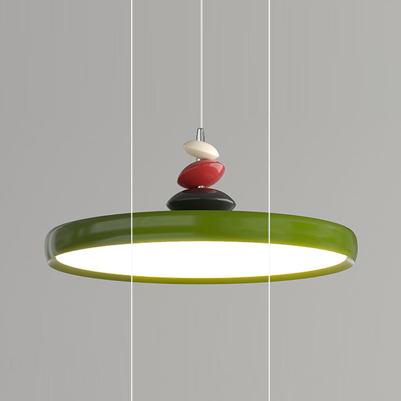 Contemporary Scandinavian Aluminum Iron Round LED Pendant Light For Living Room