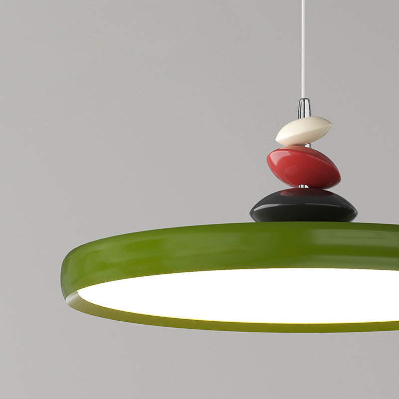 Contemporary Scandinavian Aluminum Iron Round LED Pendant Light For Living Room