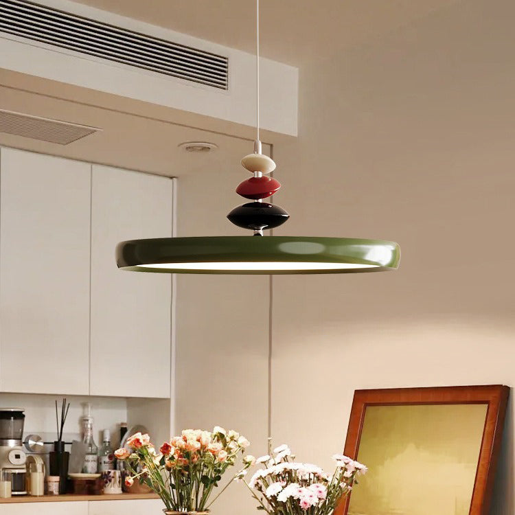 Contemporary Scandinavian Aluminum Iron Round LED Pendant Light For Living Room