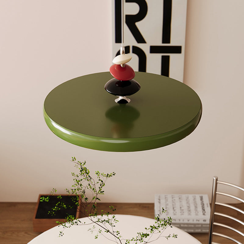 Contemporary Scandinavian Aluminum Iron Round LED Pendant Light For Living Room
