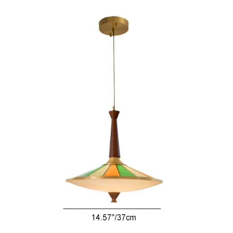 Contemporary Creative Copper Acrylic Flying Saucer Shade LED Pendant Light For Living Room