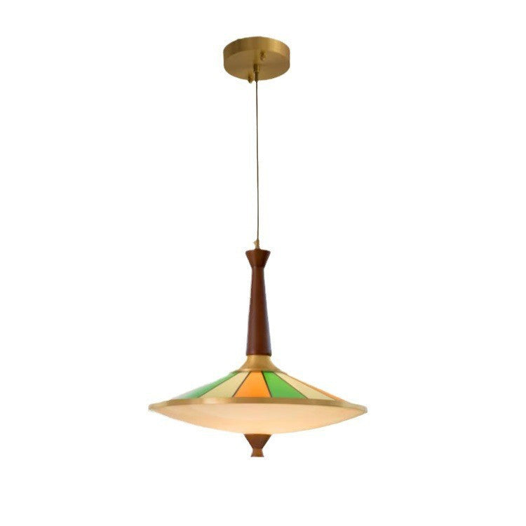 Contemporary Creative Copper Acrylic Flying Saucer Shade LED Pendant Light For Living Room