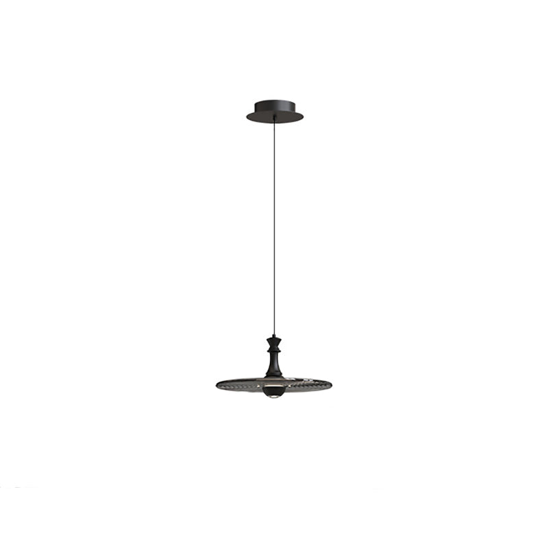Modern Minimalist Water Ripple Disc Aluminum Glass LED Pendant Light For Living Room