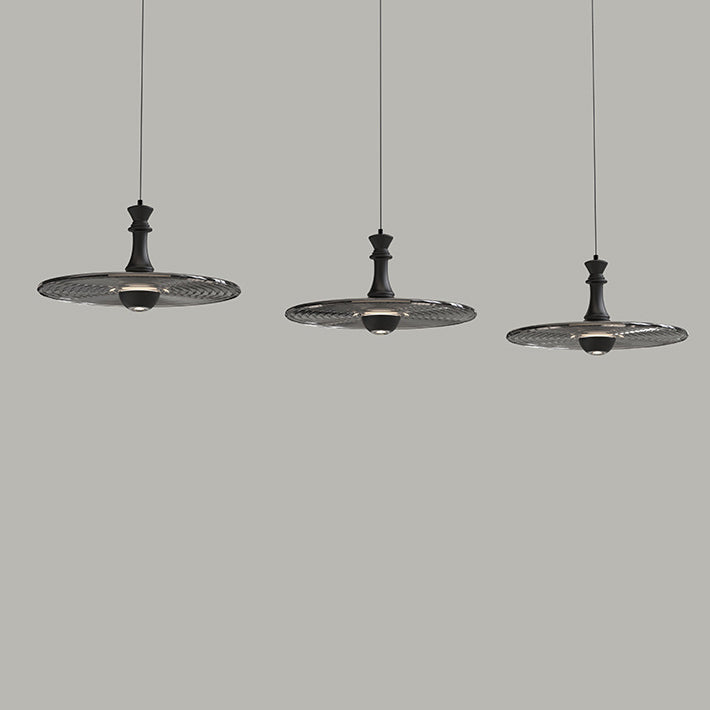Modern Minimalist Water Ripple Disc Aluminum Glass LED Pendant Light For Living Room