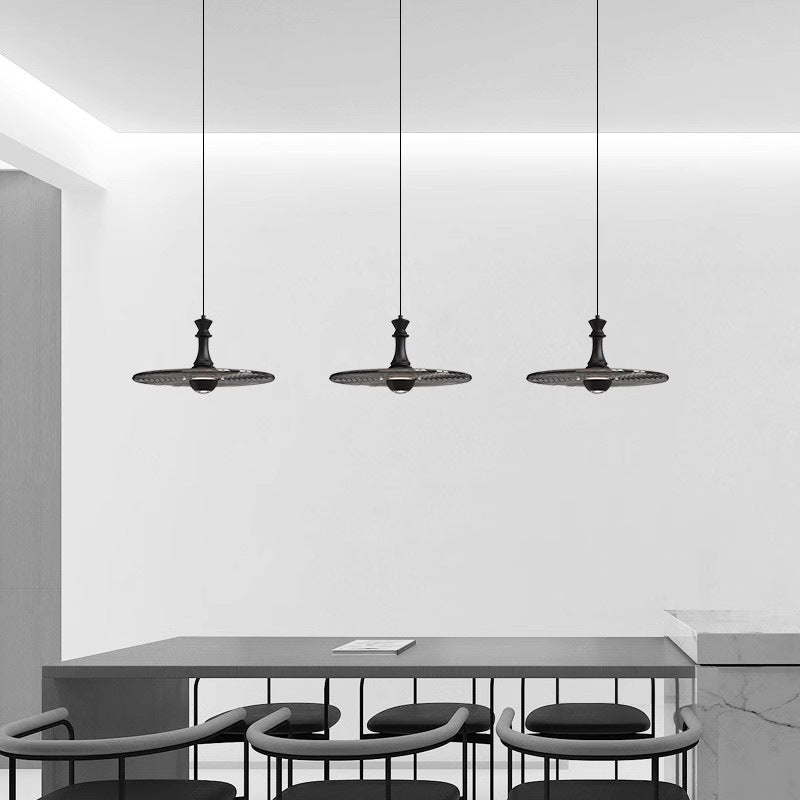 Modern Minimalist Water Ripple Disc Aluminum Glass LED Pendant Light For Living Room