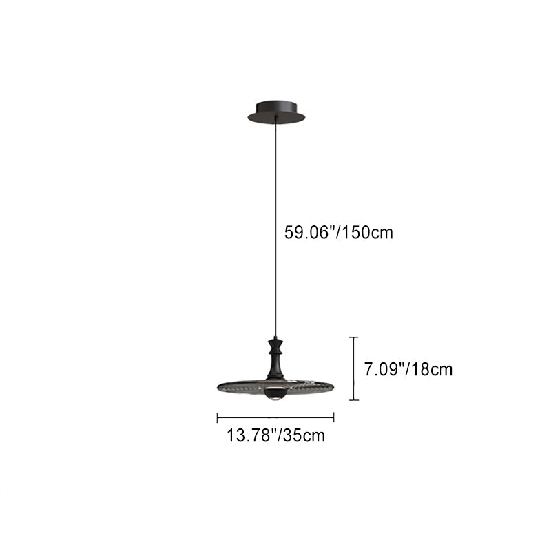 Modern Minimalist Water Ripple Disc Aluminum Glass LED Pendant Light For Living Room