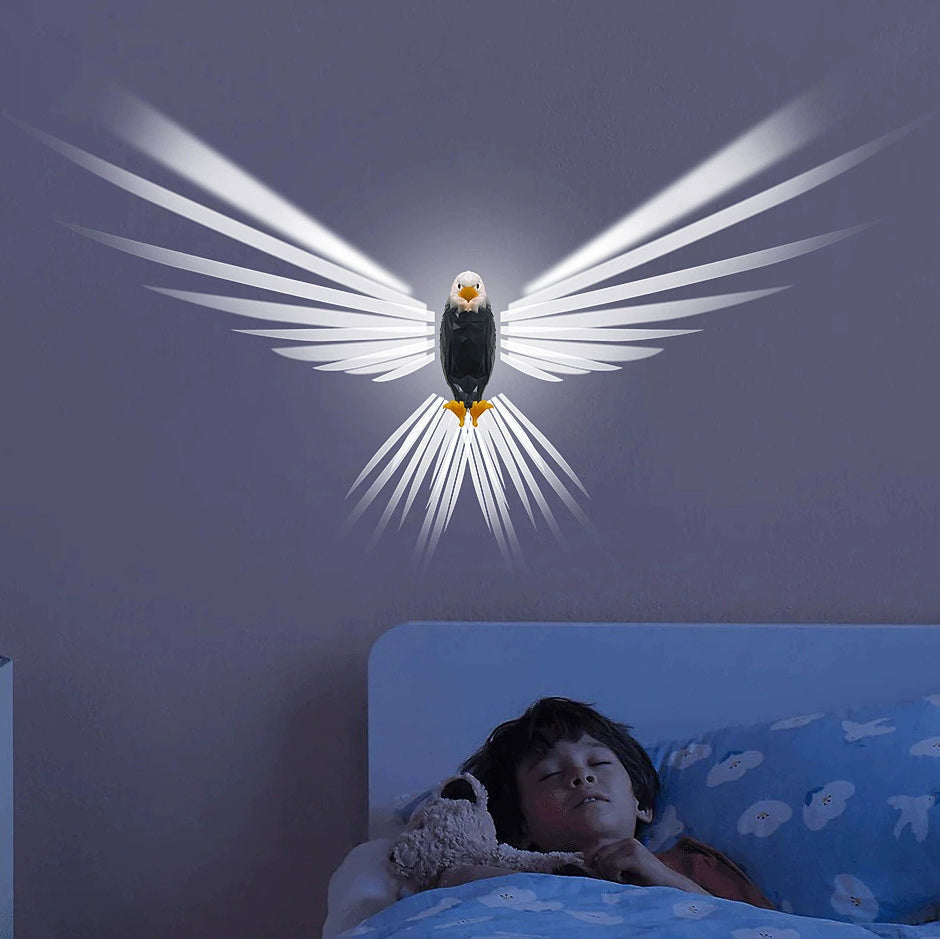 Contemporary Creative Bald Eagle Projector USB Rechargeable LED Magnetic Wall Sconce Lamp Night Light For Bedroom