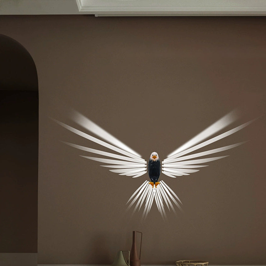 Contemporary Creative Bald Eagle Projector USB Rechargeable LED Magnetic Wall Sconce Lamp Night Light For Bedroom