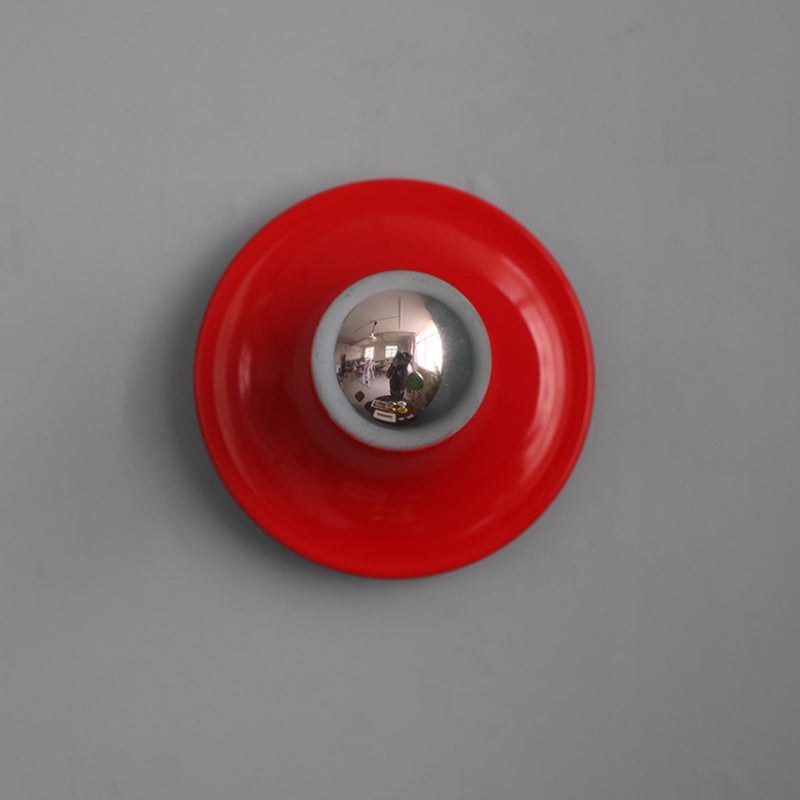 Contemporary Scandinavian Iron Geometric Circle 1-Light Wall Sconce Lamp For Living Room