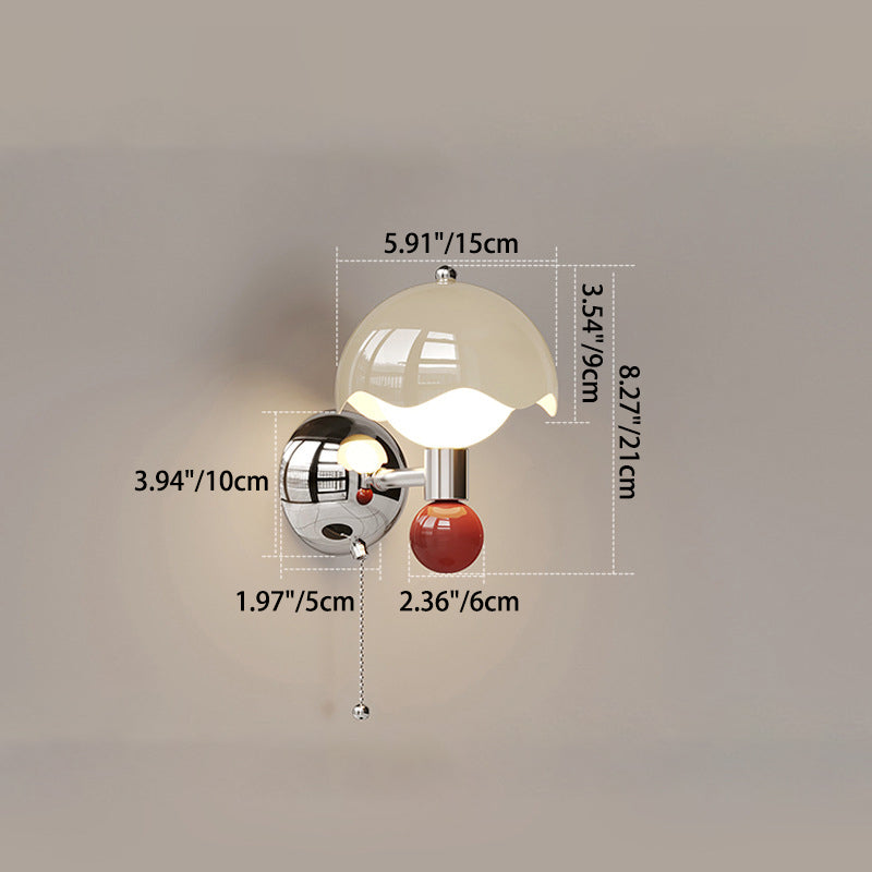 Contemporary Nordic Iron PE Round Ball LED Wall Sconce Lamp For Dining Room