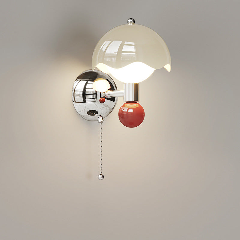 Contemporary Nordic Iron PE Round Ball LED Wall Sconce Lamp For Dining Room
