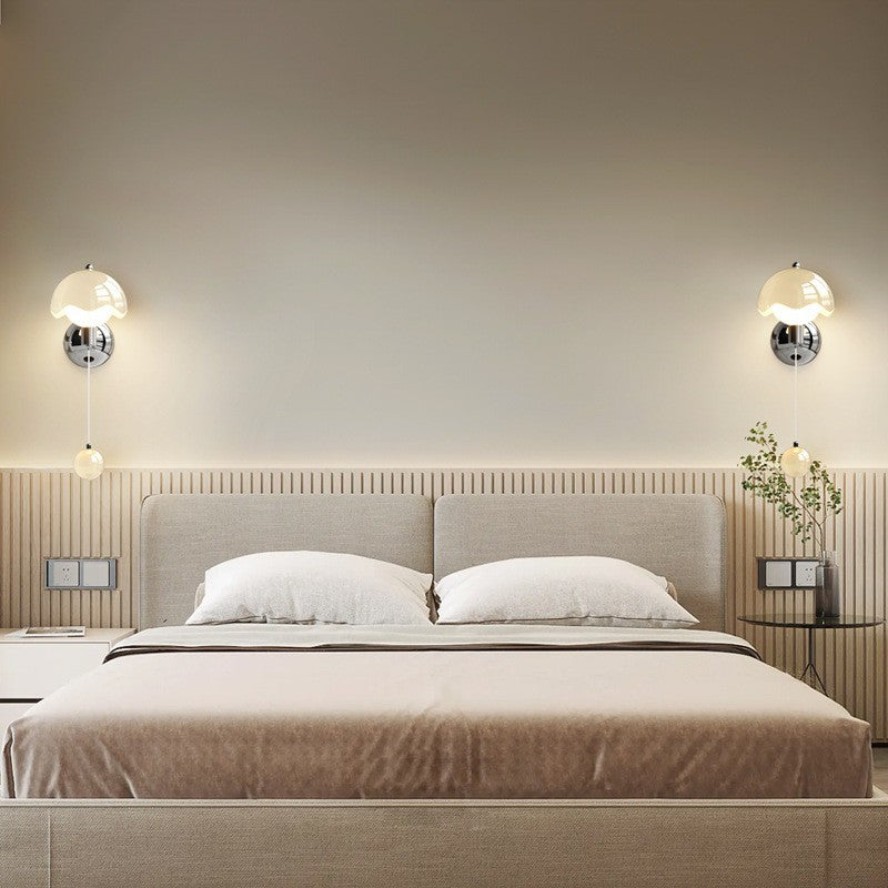 Contemporary Nordic Iron PE Round Ball LED Wall Sconce Lamp For Dining Room