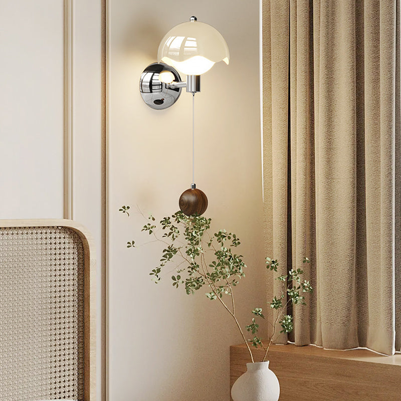 Contemporary Nordic Iron PE Round Ball LED Wall Sconce Lamp For Dining Room