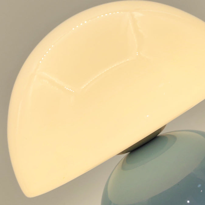 Contemporary Nordic Glass Ceramic Mushroom 1-Light Table Lamp For Study