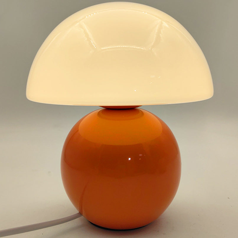 Contemporary Nordic Glass Ceramic Mushroom 1-Light Table Lamp For Study