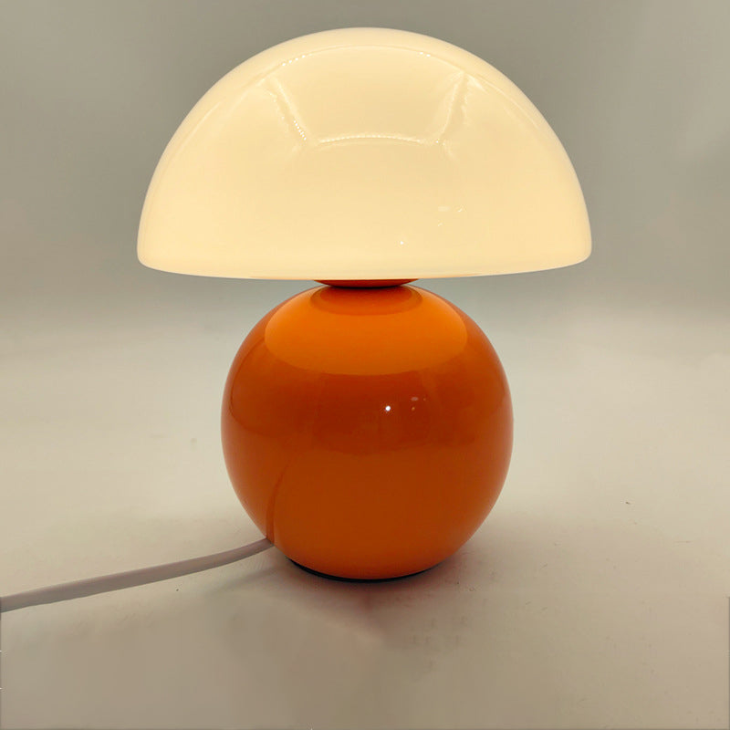 Contemporary Nordic Glass Ceramic Mushroom 1-Light Table Lamp For Study