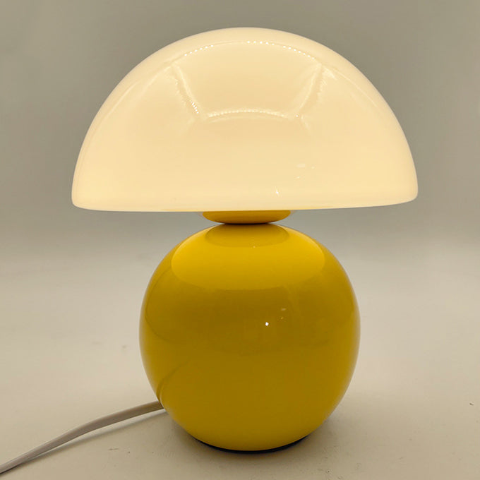 Contemporary Nordic Glass Ceramic Mushroom 1-Light Table Lamp For Study