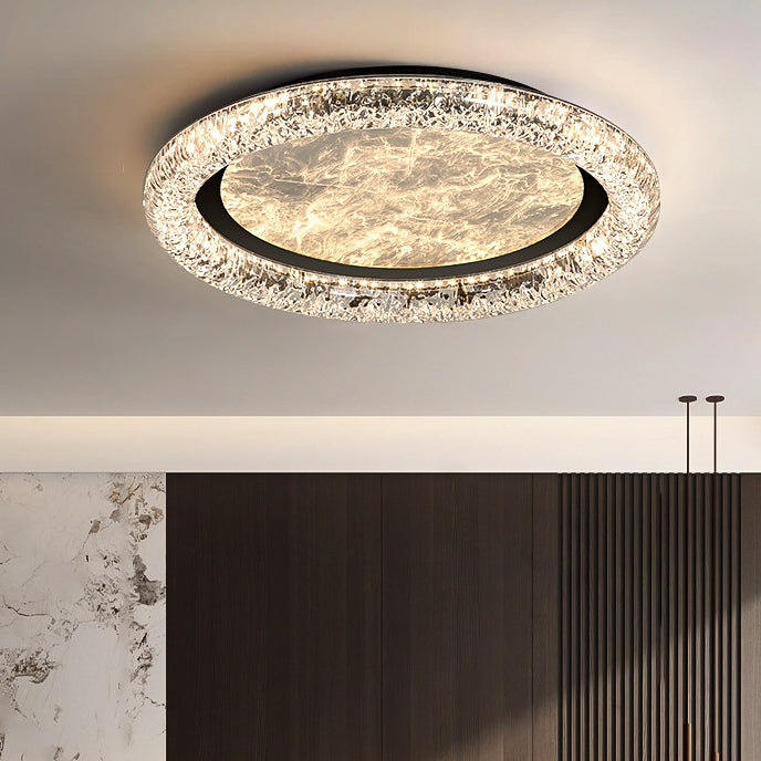 Contemporary Luxury Round Iron PMMA Cloud Mist Design LED Flush Mount Ceiling Light For Bedroom