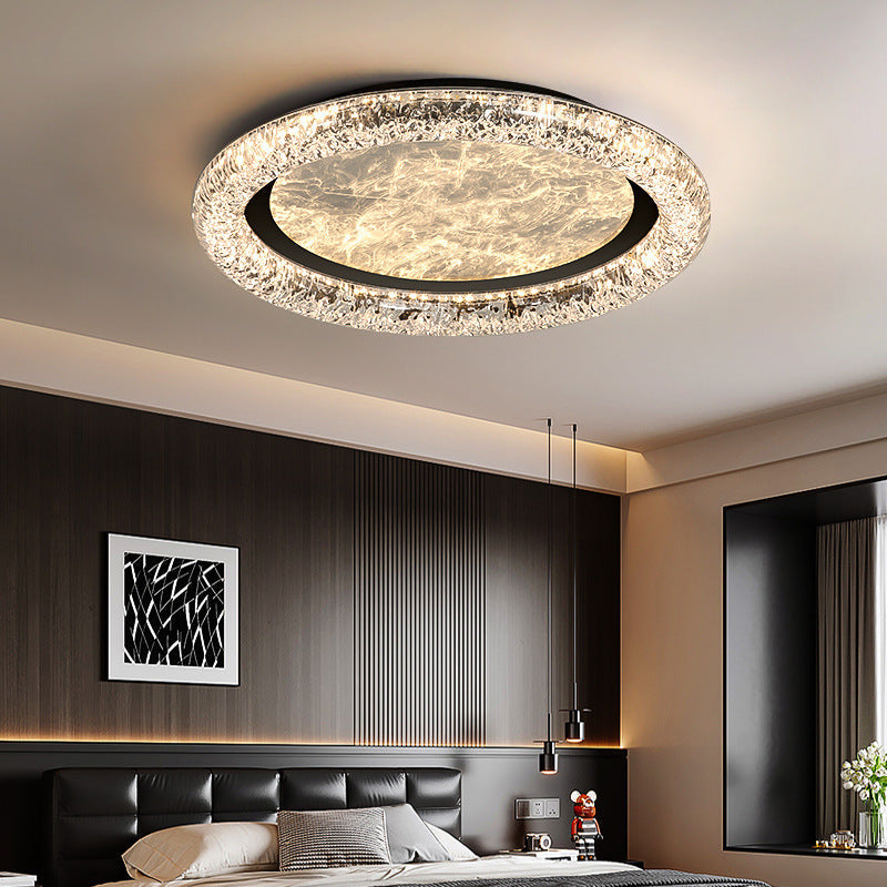 Contemporary Luxury Round Iron PMMA Cloud Mist Design LED Flush Mount Ceiling Light For Bedroom