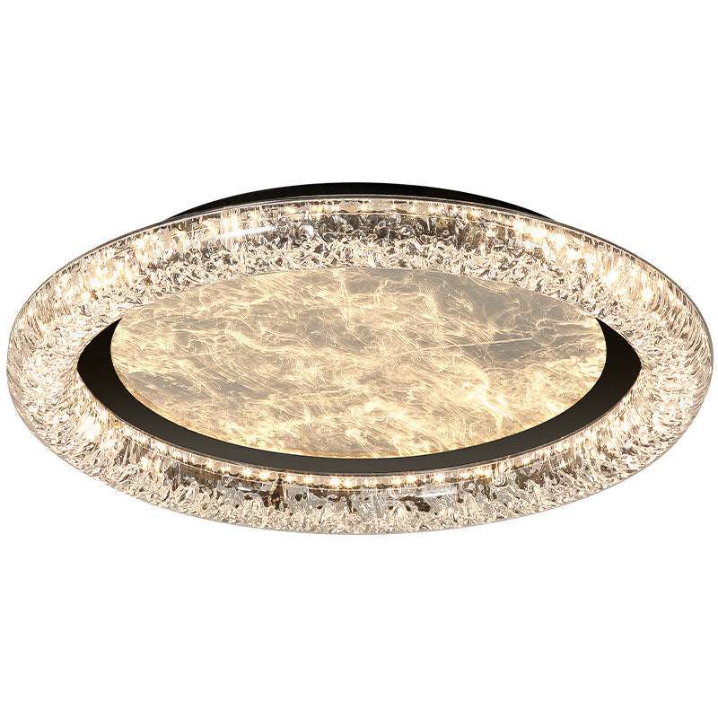 Contemporary Luxury Round Iron PMMA Cloud Mist Design LED Flush Mount Ceiling Light For Bedroom